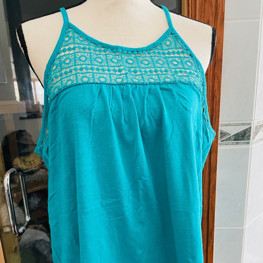 XL Banana Republic Kelly green lace tank NWT